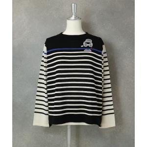 ニット セーター 配色ボーダーニット レディース