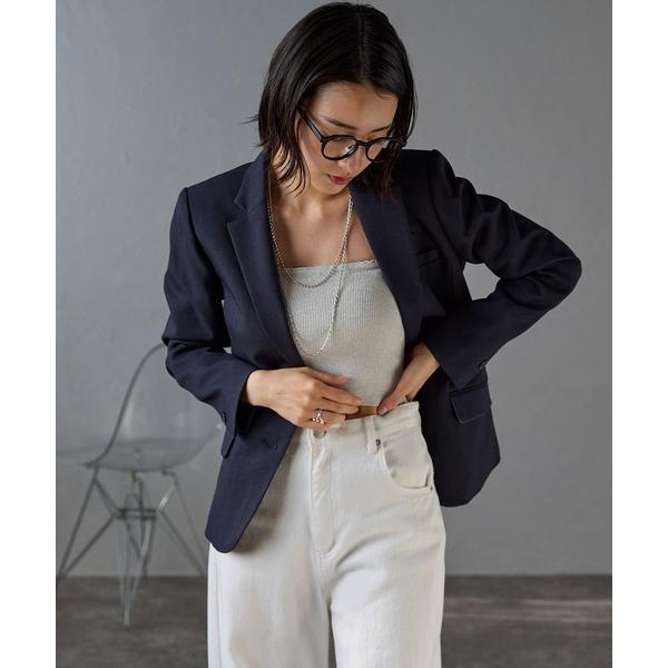 スーツ 多サイズ対応 杢調テーラードジャケット セットアップ可 レディース