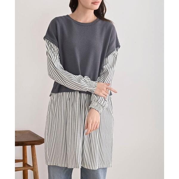 チュニック ニットソーベストレイヤード風チュニック