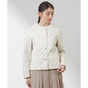ジャケット ノーカラージャケット ダイヤキルトノーカラージャケット レディース