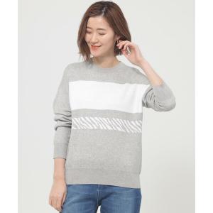 ニット セーター 「ウォッシャブル」ゼブラボーダープルオーバーニット レディース