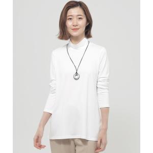 tシャツ 「ウォッシャブル」ベア天竺ハイネックカットソー レディース