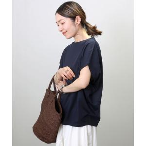 tシャツ ポンチボートネックコクーンプルオーバー レディース