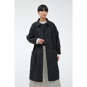 しん♡シン MHL. ステンカラーウールコート　ブラック MHL.（エムエイチエル） ステンカラーコート 2 ブラック レディース