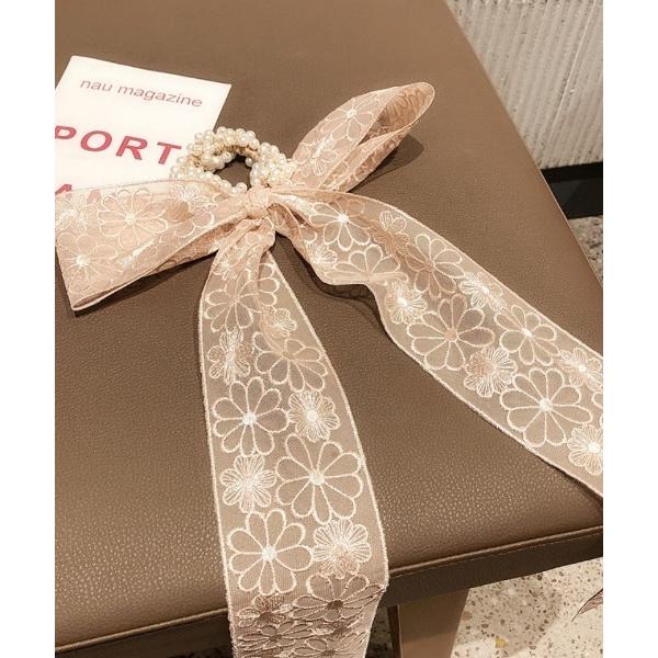 レースデザイン ヘアタイスカーフ ヘアタイベルト