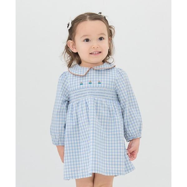 ワンピース ブルーチェックワンピース キッズ 子供服 女の子