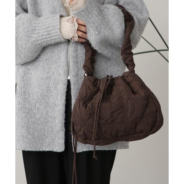 ハンドバッグ Quilted style gathered handle bag / キルティング風...
