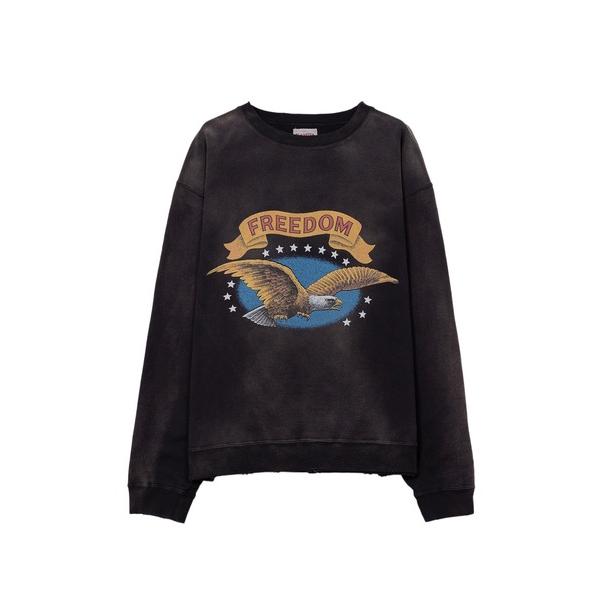 セーター ニット “FREEDOM” Distressed Sweatshirt メンズ