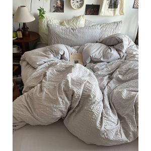 IYAN ベッド 寝具 「3点セット」ストライプ柄布団カバー/シーツ/枕