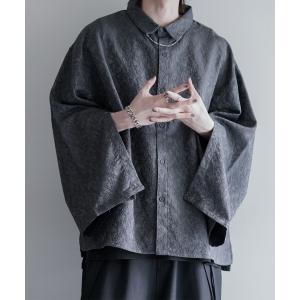 シャツ リラクシングワイドフレアアームジャガードロングスリーブシャツ メンズ レディース