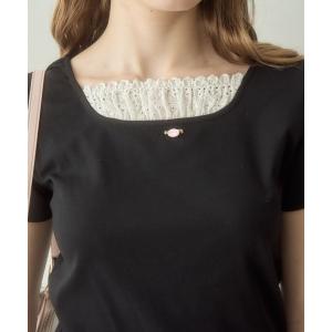 tシャツ ローズモチーフカットソー/rose motif cut and sew レディース