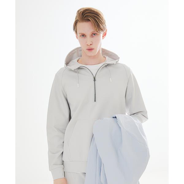 パーカー 「セットアップ対応」ストレッチ ポンチ ハーフジップ パーカー メンズ