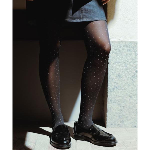タイツ Eira Petite Dots Tights Black/Ivory レディース