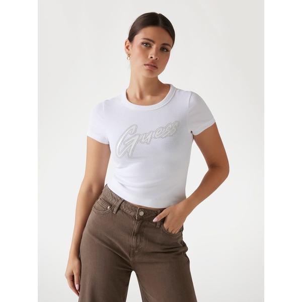 tシャツ SS Cn Rib Logo Tee 半袖Tシャツ レディース レディース