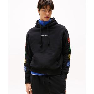 TOMMY JEANS パーカー リラックスメランジフラッグパーカー