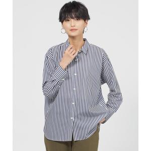 ブラウス シャツ 「マシンウォッシャブル」コットンライクストライプシャツブラウス レディース
