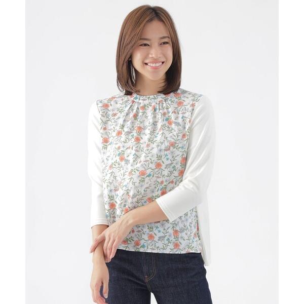 ニット セーター 「ウォッシャブル」ラインフラワープリントコンビニット レディース