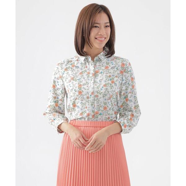 ブラウス シャツ 「ウォッシャブル」ラインフラワープリントブラウス レディース