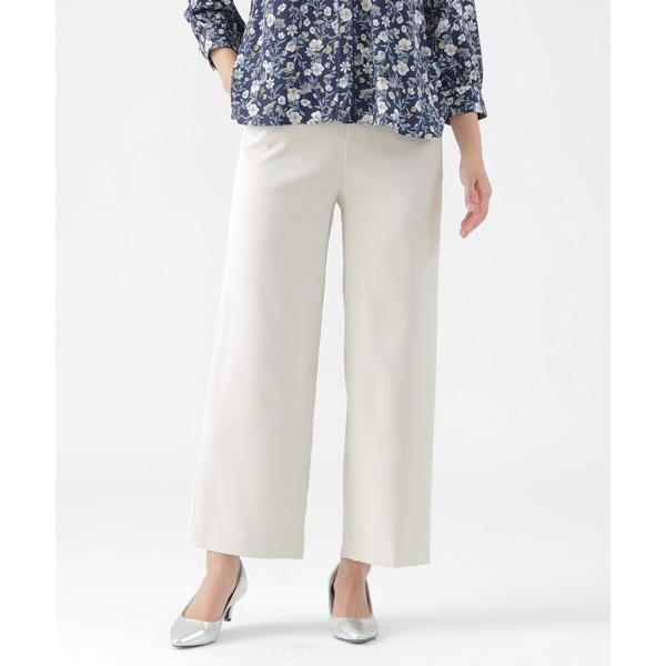 パンツ 「ウォッシャブル」フルダルストレッチツイルワイドストレートパンツ レディース