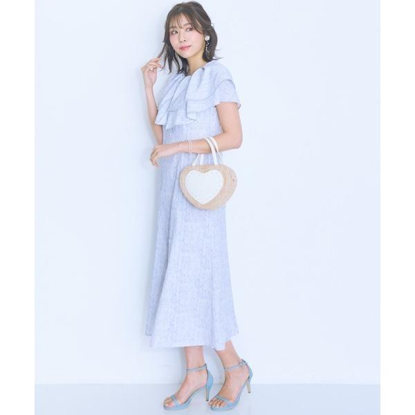 ワンピース 「大きいサイズ」パイピングケープデザインワンピース　marun
