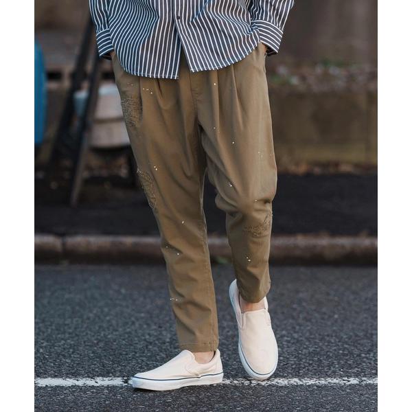 パンツ mp13250-Stretch Back Satin Tapered Pants ミリタリー...