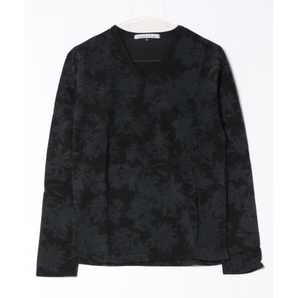 tシャツ 「Growth by Grail」ワントーンボタニカルデザイン　Vネックカット メンズ レ...