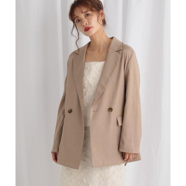 ジャケット テーラードジャケット 「セットアップ着用可」ライトダブルテーラードジャケット  3202...