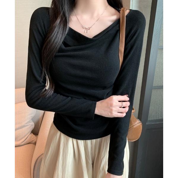 tシャツ ホルターネック オフショルスリムロンT レディース