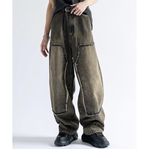 ジーンズ Vintage Design Fringe Double Knee Denim - ヴィン...