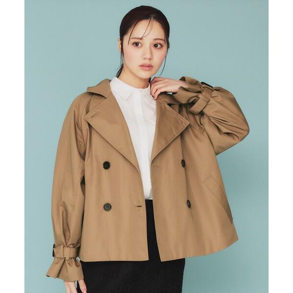 トレンチコート コート キャンディースリーブショートトレンチコート「洗濯機洗い可/撥水/静電気防止」...