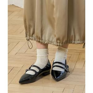 パンプス 「sesenta」ポインテッドトゥ２ベルトエナメルパンプス