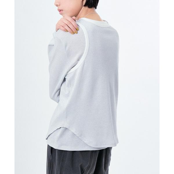 タンクトップ ノースリーブ LAME RIB TANK TOP レディース