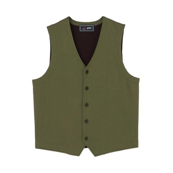 ベスト ジレ 前身カット ニットジレ ワッフル メンズ