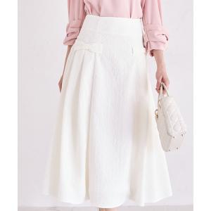 ナチュラルビューティーベーシック] スカート ベルテッドフレア  