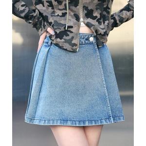 DAY CLOSET デニムスカート レディース ハイウエストフレアデニムミニ