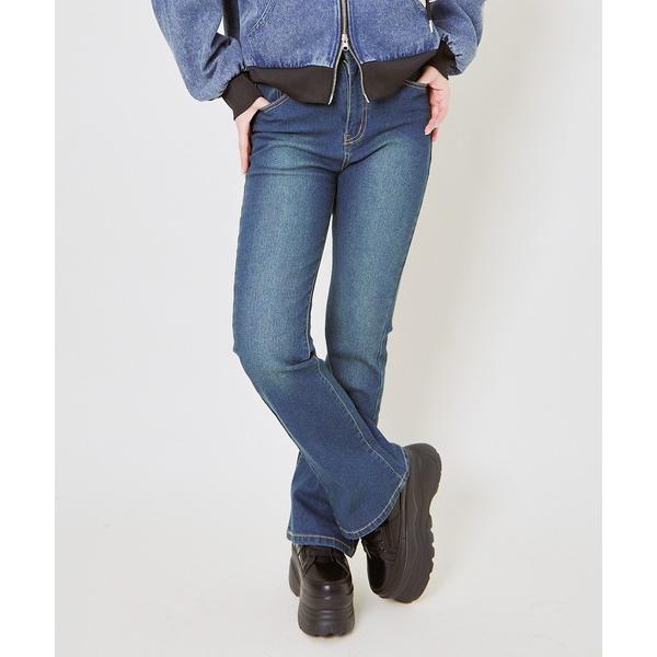 ジーンズ デニム デニムパンツ 「美脚シルエット」レディース フレアデニムパンツ ブーツカット ジー...