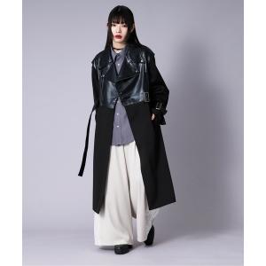 Ellno Loset ステンカラーコート コート 2WAYケープロングコート Ellno Loset ステンカラーコート コート 2WAYケープロングコート