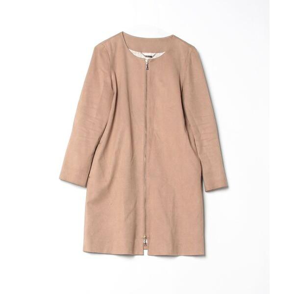 「LOUNGEDRESS」 ノーカラーコート フリ- ベージュ レディース