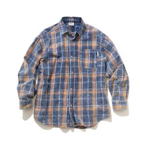 シャツ インディゴチェックOVERシャツ メンズ レディース