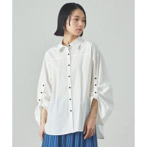 ブラウス シャツ 「イチオシ」ロールアップオーバーブラウス レディース