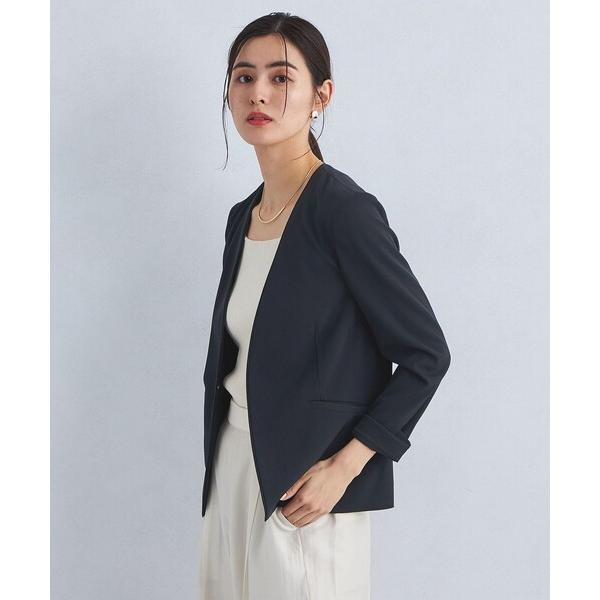 ジャケット ノーカラージャケット サラフール ノーラペル ジャケット  -マシンウォッシャブル・スト...