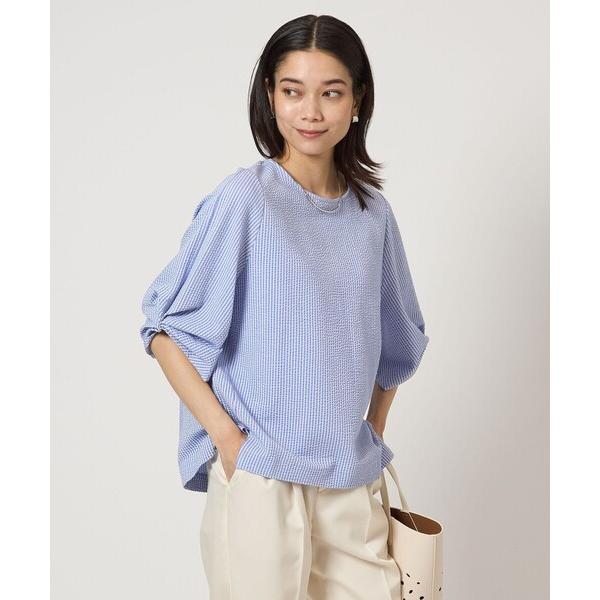 tシャツ サッカー タックスリーブ プルオーバー カットソー -UVカット- レディース