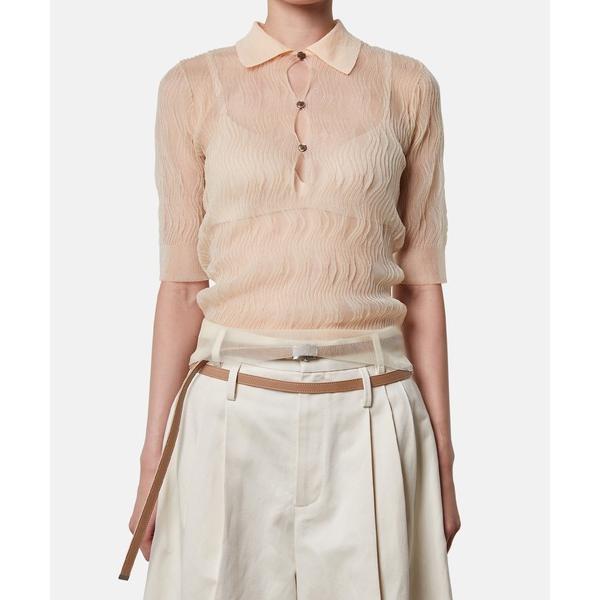 ニット セーター ウェーブパターンニットポロ / Wave Pattern Knit Polo レデ...