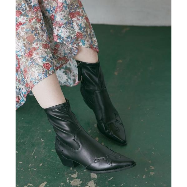 ブーツ (piu comoda)ウエスタンブーツ レディース