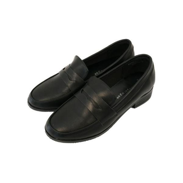 ローファー ウッド調ヒールローファー レディース