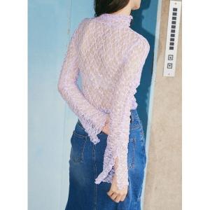 tシャツ レースギャザーカットソー レディース