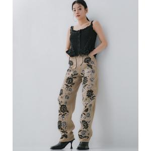 パンツ 「CLANE/クラネ」FLOWER EMBROIDERY PANTS/フラワーエンブロイダリーパンツ レディース