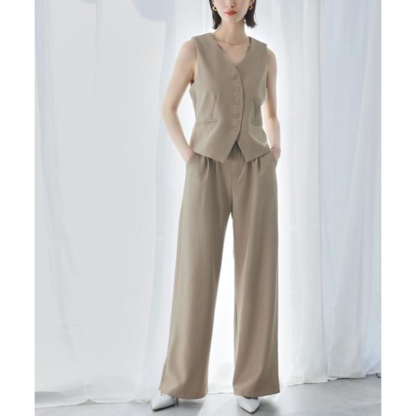 セットアップ ノースリーブベスト ワイドパンツ セットアップ スーツ フォーマル セレモニー 卒業式...