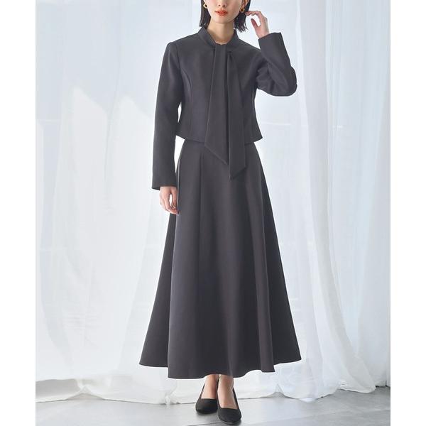 セットアップ ボウタイ付きジャケット フレアスカート セットアップ スーツ フォーマル セレモニー ...