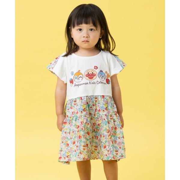 ワンピース いちご総柄切替ワンピース キッズ 子供服 女の子